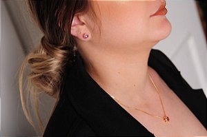 Conjunto ponto de luz redondo vermelho