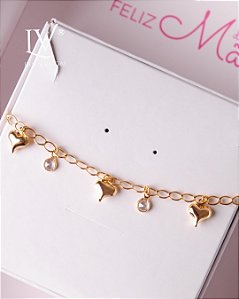 Pulseira coração  e ponto de luz