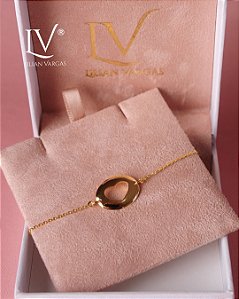 Pulseira coração liso vazado
