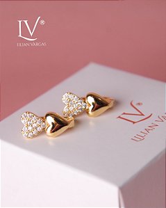 Brincos de click formato coração