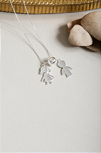 Pingente menino ou menina prata 925