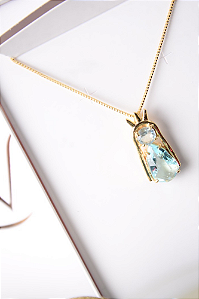 Colar Nossa Senhora cristal azul