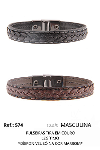 Pulseira trança em couro legítimo