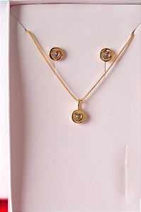 Conjunto colar e brincos Ponto de luz