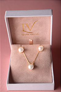 Conjunto colar e brincos pérolas