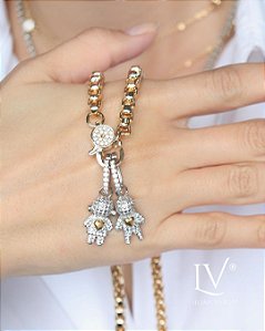 Colar veneziana Max com fecho cravejado