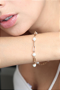 Pulseira elo cartier com pérolas