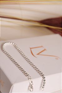 Pulseira de bolinhas em preta 925