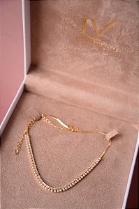Colar choker riviera e pérolas
