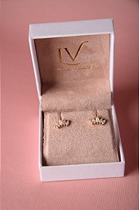 Brinco com pedras, banhado a ouro 18k