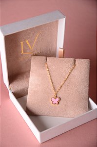 Colar infantil borboleta branca