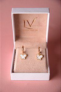 Brinco infantil borboleta branca