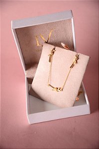 Conjunto colar e brinco nó