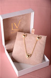 Conjunto colar e brincos coração