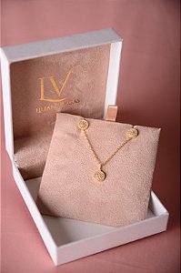 Conjunto colar e brincos cravejados