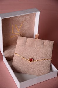 Pulseira de coração vermelho