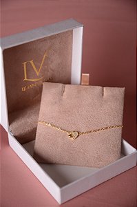 Pulseira coração cravejado