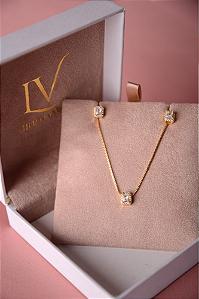 Conjunto colar e brinco cravejado