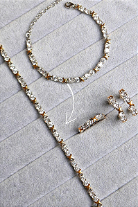 Colar riviera com detalhe no banho de ródio de de ouro 18k