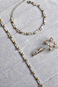 Pulseira Riviera com banho de ouro 18k e ródio