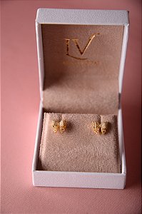 Brinco lacinho cravejado
