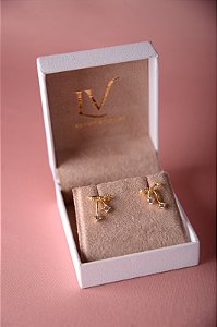 Brinco laço ponto de luz