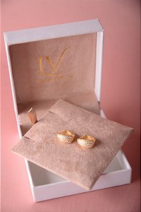 Brinco de argola cravejado