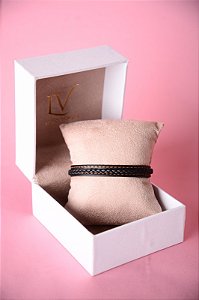 Pulseira em couro trançado