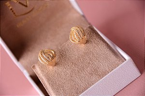 Brinco argola cravejado