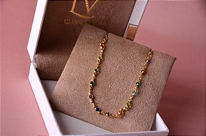 Colar choker colorido