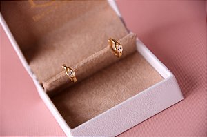 Brinco de argola com gota cristal