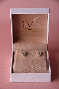 Brinco flor zircônia