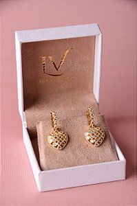 Brinco argola coração