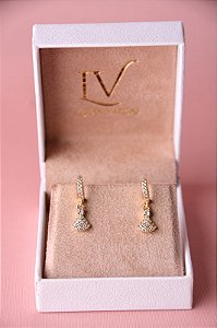 Brinco argola cravejado