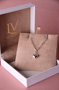 Colar coração prata 925