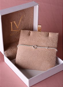 Pulseira riviera coração prata 925