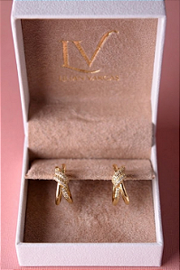 Brinco tiffany argola com pedra