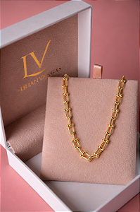 Colar Elo com Esferas Banhado a Ouro 18K – Corrente Feminina Moderna