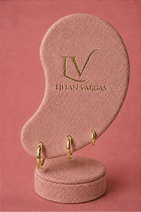 Trio de brincos banhado a ouro 18k