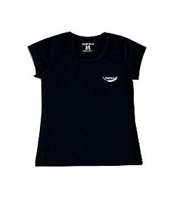 Camiseta feminina em algodão com decote careca com logo truefield