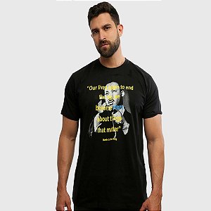 Camiseta Masculina Preta Manga Curta Martin Hardivision