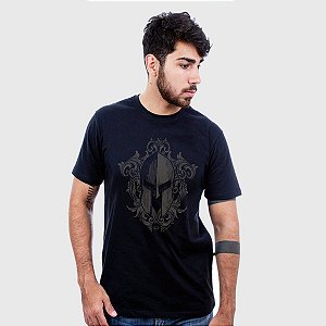 Camiseta Masculina Preta Manga Curta Elmo Hardivision