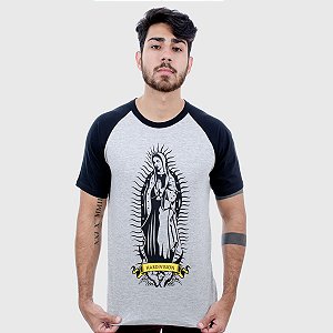 Camiseta Masculina Cinza Manga Raglan Guadalupe Hardivision