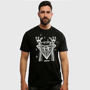 Camiseta Masculina Preta Manga Curta Burlesque Hardivision