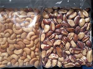 Kit 1kg de castanhas (500g de caju e 500g do Pará)