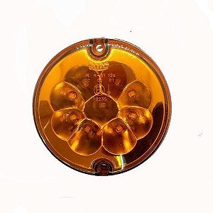 Lanterna traseira re direcional onibus Ideale Senior Midi Led 94mm cristal/ambar