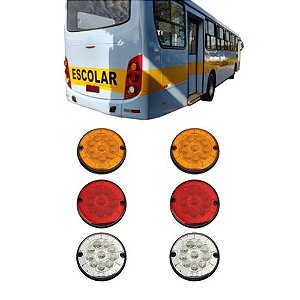 kit lanterna traseira onibus escolar urbano rodoviario caio apache neobus thunder mpolo senior midi comil 24v