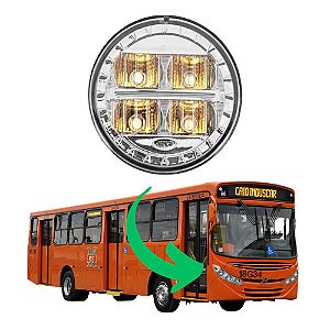 Lanterna Dianteira Pisca Ônibus Apache Vip Led 24vts Mascarello Neobus Maxibus AMD Comil