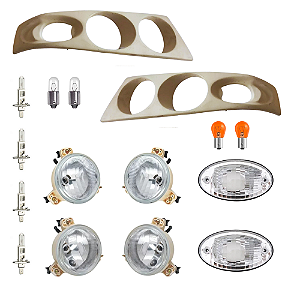 Kit Farol com moldura + lampadas Volare agrale V5 V6 V8 W8 W9