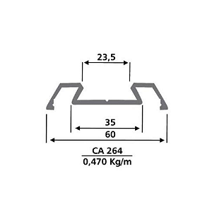 perfil Aluminio Acabamento lateral sup thanco aguia